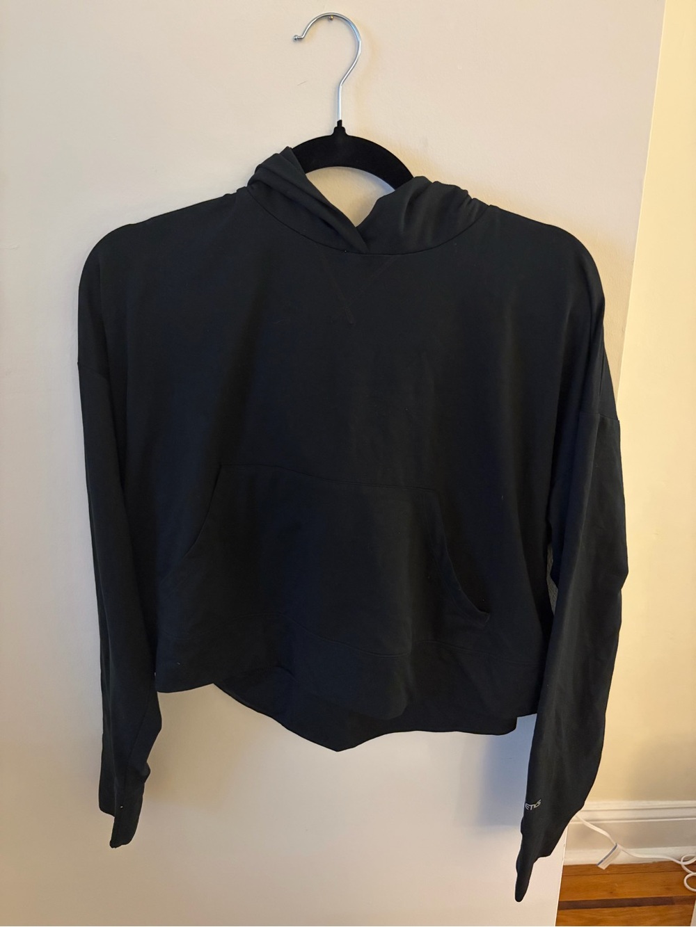 Fabletics Black Hooded Cropped Sweater - Women